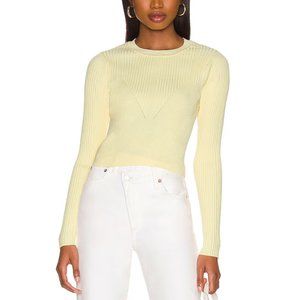 ASTR Avila Lace Up Back Top Yellow (Large) New with Tags